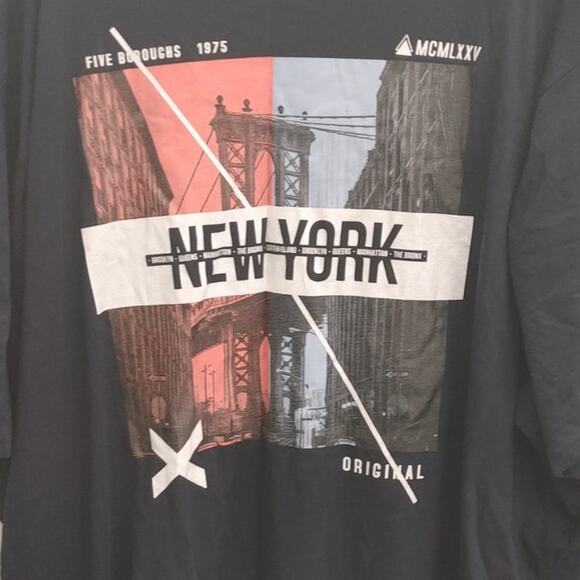 Johnny Bigg T-Shirt Mens New York MCMLXXV Navy Blue US 5XL NWT - Picture 2 of 7